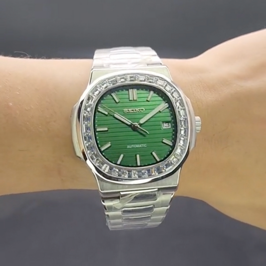 Nautilus Vert Diamants SeikoMod