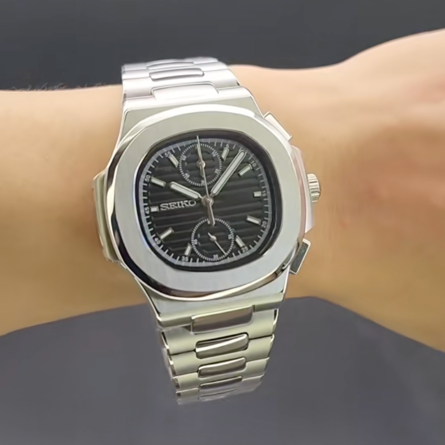 Nautilus Chrono Noir SeikoMod