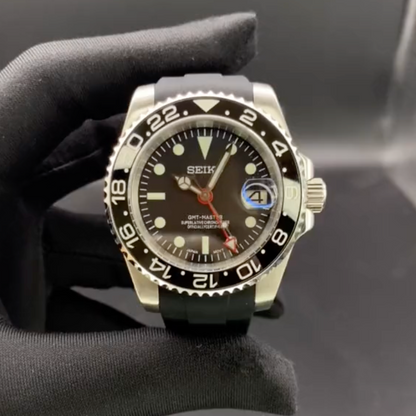 GMT DLC Noir Rubber SeikoMod