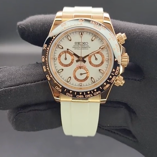 Daytona Or Blanc Rubber SeikoMod