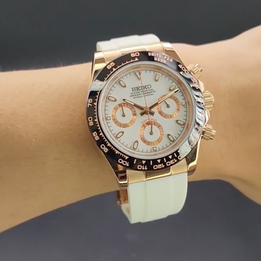 Daytona Or Blanc Rubber SeikoMod