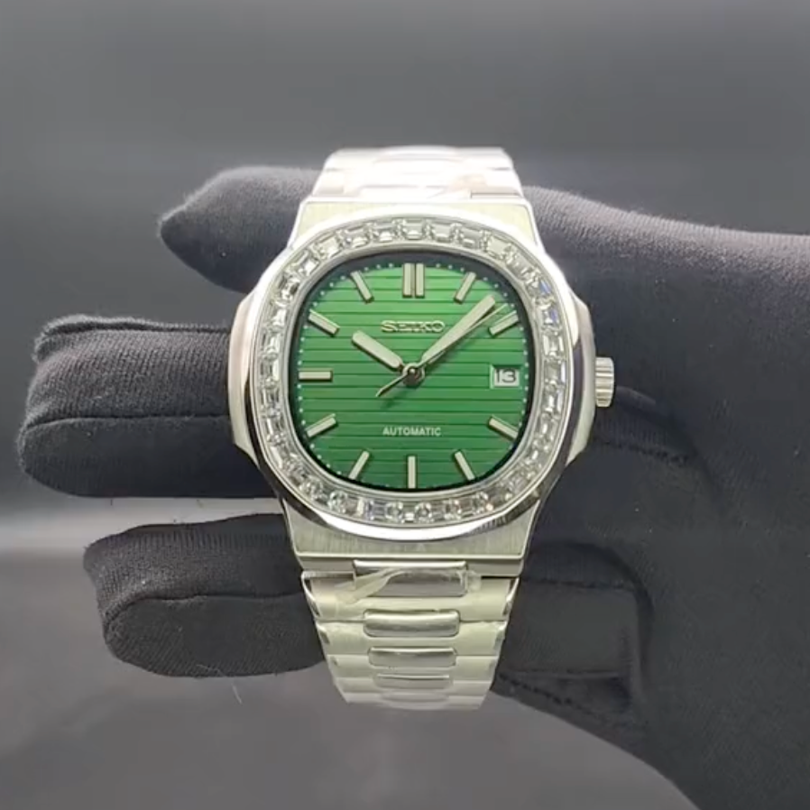 Nautilus Vert Diamants SeikoMod