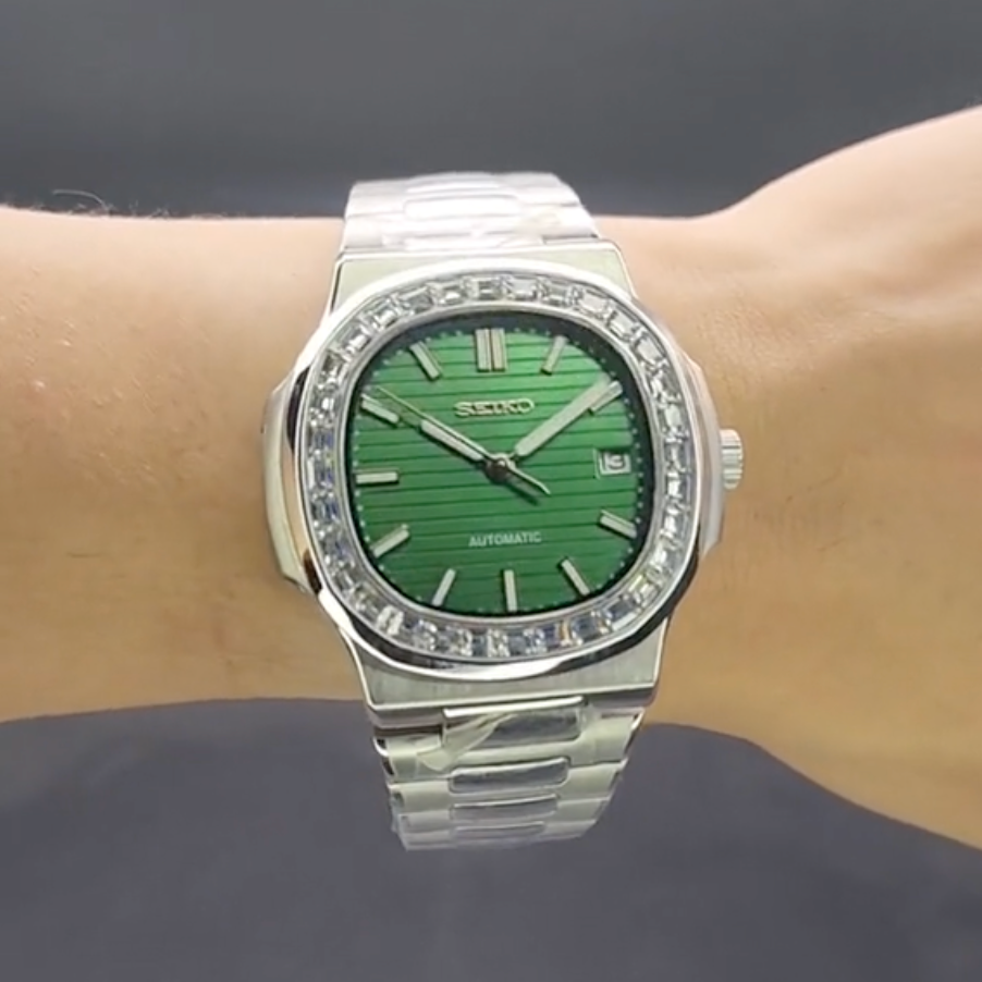 Nautilus Vert Diamants SeikoMod