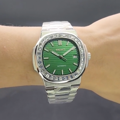 Nautilus Vert Diamants SeikoMod