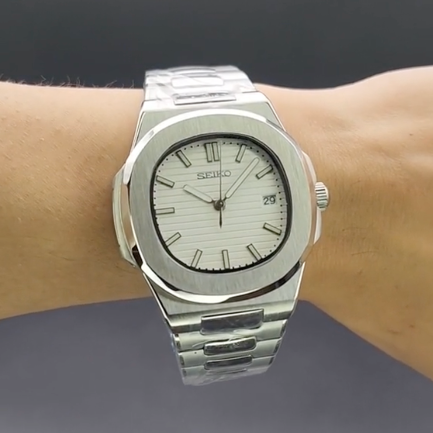 Nautilus Argent SeikoMod