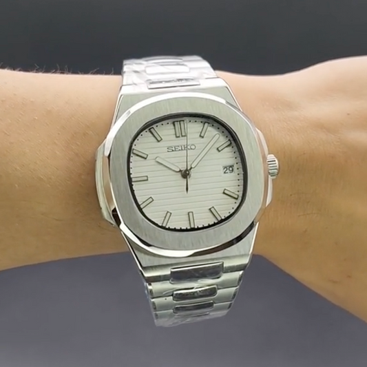 Nautilus Argent SeikoMod